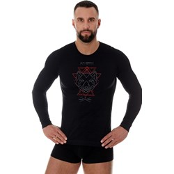 BRUBECK t-shirt męski czarny z długimi rękawami  - zdjęcie produktu
