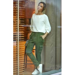 Zielone spodnie damskie Moe  - zdjęcie produktu