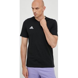 T-shirt męski Adidas Performance z dzianiny czarny z krótkim rękawem  - zdjęcie produktu