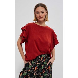 Bluzka damska Moodo.pl z okrągłym dekoltem bawełniana  - zdjęcie produktu