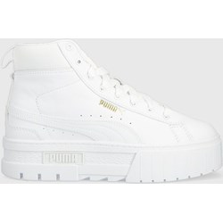 Buty sportowe damskie Puma sneakersy białe sznurowane na platformie  - zdjęcie produktu
