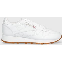 Białe buty sportowe damskie Reebok Classic sneakersy skórzane sznurowane płaskie  - zdjęcie produktu