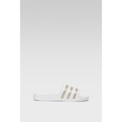 Klapki damskie Adidas sportowe białe na płaskiej podeszwie bez zapięcia  - zdjęcie produktu