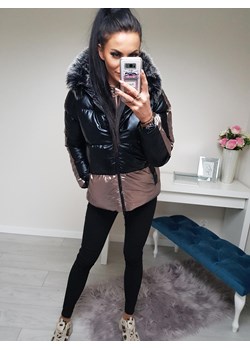 KURTKA ZIMOWA SHERATON GOLD AND BLACK Z KAPTUREM I FUTREM Etnee wyprzedaż STYLOWO - kod rabatowy