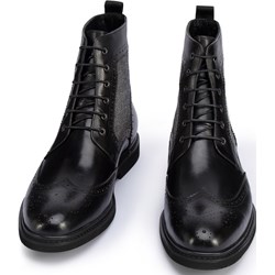 WITTCHEN buty zimowe męskie ze skóry eleganckie czarne wiązane  - zdjęcie produktu