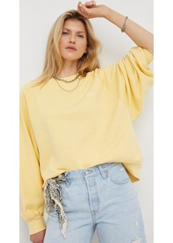 Levi&apos;s bluza bawełniana damska kolor żółty gładka promocja ANSWEAR.com - kod rabatowy