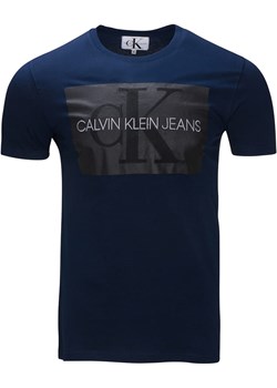 CALVIN KLEIN JEANS KOSZULKA T-SHIRT SLIM MONOGRAM LOGO GRANATOWY (S) Calvin Klein promocyjna cena Milgros.pl - kod rabatowy