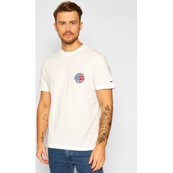 Tommy Jeans t-shirt męski bez wzorów na wiosnę biały  - zdjęcie produktu