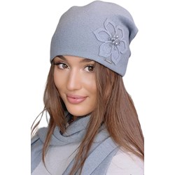 Kamea czapka zimowa damska boho w kwiaty  - zdjęcie produktu