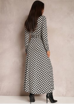 Czarno-Biała Sukienka Kopertowa Veaehuas Renee promocja Renee odzież - kod rabatowy