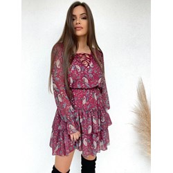 Sukienka Etnee w kwiaty mini na wiosnę  - zdjęcie produktu