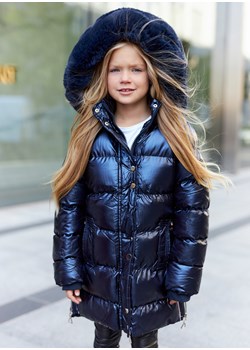 Aubrey Zimowy Metaliczny Płaszcz Dziecięcy dla Dziewczynki Kolor Blue okazyjna cena Ligari - kod rabatowy