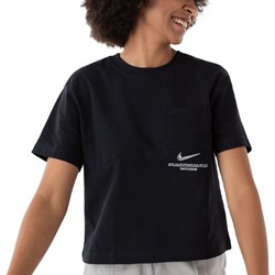 Bluzka damska Nike czarna na lato z okrągłym dekoltem sportowa  - zdjęcie produktu