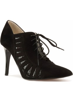 Czółenka  J.WOLSKI M-251 czarny zamsz  J.Wolski NajlepszeButy - kod rabatowy