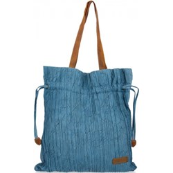 Niebieska shopper bag Bee Bag bez dodatków na wakacje duża matowa na ramię  - zdjęcie produktu