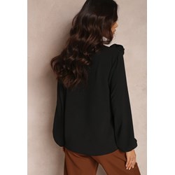 Bluzka damska Renee elegancka z dekoltem choker czarna  - zdjęcie produktu