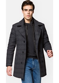 Płaszcz Dwurzędowy Ciemnoszary w Kratę Norymberga Lancerto Lancerto S.A. - kod rabatowy