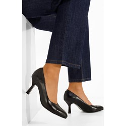 Czółenka Zapatos na szpilce na średnim obcasie eleganckie bez zapięcia skórzane  - zdjęcie produktu