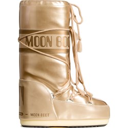 Śniegowce damskie złote Moon Boot casual bez wzorów z tworzywa sztucznego  - zdjęcie produktu