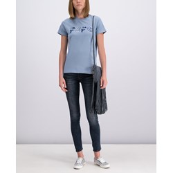 Niebieska bluzka damska Pepe Jeans casual z okrągłym dekoltem  - zdjęcie produktu