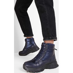 Buty sportowe damskie Zapatos sneakersy granatowe wiązane  - zdjęcie produktu