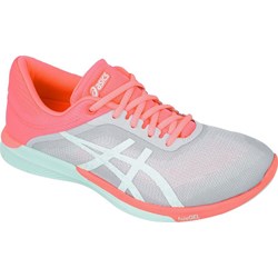 Buty sportowe damskie wielokolorowe Asics dla biegaczy fuzex sznurowane na płaskiej podeszwie  - zdjęcie produktu