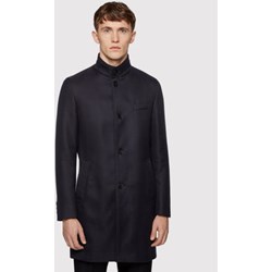 Płaszcz męski czarny BOSS HUGO elegancki  - zdjęcie produktu