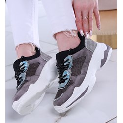 Buty sportowe damskie szare sneakersy na platformie  - zdjęcie produktu