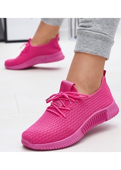 Fuksjowe damskie materiałowe buty sportowe Vobbu- Obuwie Royalfashion.pl okazyjna cena royalfashion.pl - kod rabatowy