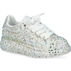 Buty sportowe damskie Tymoteo Love białe płaskie sznurowane  - zdjęcie produktu