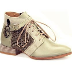 Botki beżowe Maciejka sznurowane na zimę  - zdjęcie produktu