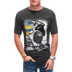 T-shirt męski czarny Edoti  - zdjęcie produktu