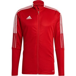 Bluza męska Adidas czerwona w paski w sportowym stylu  - zdjęcie produktu