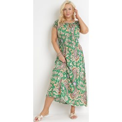 Sukienka Born2be bawełniana zielona casual z krótkim rękawem maxi wiosenna  - zdjęcie produktu