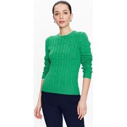 Sweter damski zielony Polo Ralph Lauren z okrągłym dekoltem  - zdjęcie produktu