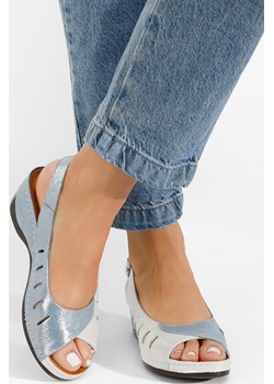 Niebieskie sandały na niskim słupku Rosola Zapatos wyprzedaż Zapatos - kod rabatowy