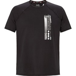 T-shirt męski czarny Diadora z krótkimi rękawami  - zdjęcie produktu