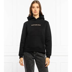Bluza damska czarna Calvin Klein casual z napisem  - zdjęcie produktu