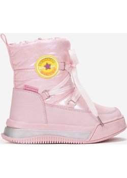 Różowe Śniegowce Pikowane z Ozdobnym Sznurowaniem i Naszywką Tavo okazja born2be.pl - kod rabatowy