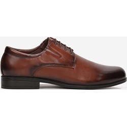 Buty eleganckie męskie Born2be brązowe bez zapięcia  - zdjęcie produktu