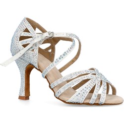 Tymoteo Love sandały damskie welurowe białe eleganckie na szpilce  - zdjęcie produktu