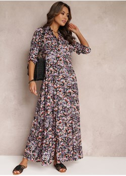 Fioletowo-Czarna Sukienka Timessa Renee Renee odzież promocyjna cena - kod rabatowy