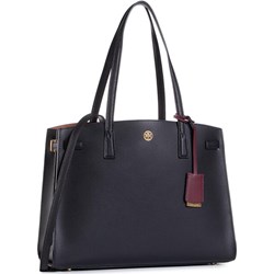 Shopper bag czarna na ramię bez dodatków matowa elegancka  - zdjęcie produktu