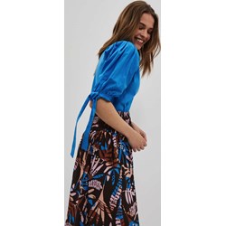Moodo.pl bluzka damska z bawełny elegancka z okrągłym dekoltem  - zdjęcie produktu