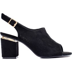 Sandały damskie Vinceza eleganckie na obcasie zamszowe  - zdjęcie produktu