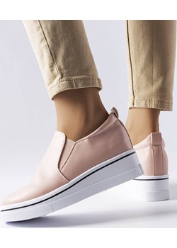 Różowe tenisówki na koturnie wsuwane Francoeur Gemre promocja gemre - kod rabatowy