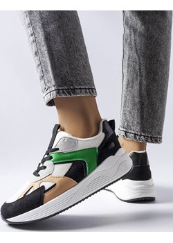 Czarne sneakersy z łączonych materiałów Riel Gemre wyprzedaż gemre - kod rabatowy