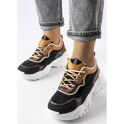 Buty sportowe damskie sneakersy na wiosnę sznurowane na platformie  - zdjęcie produktu