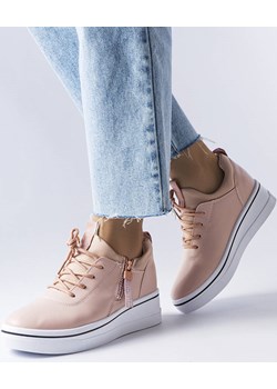 Różowe sneakersy na niskiej koturnie Mathieu Gemre okazja gemre - kod rabatowy