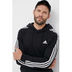 Bluza męska czarna Adidas w paski dzianinowa młodzieżowa  - zdjęcie produktu